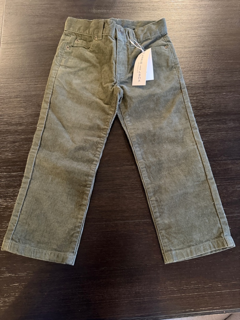 Janie and Jack Olive Green Corduroy Men's Pants